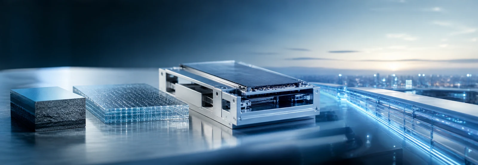 Advanced materials progressing into an engineered module and connected infrastructure